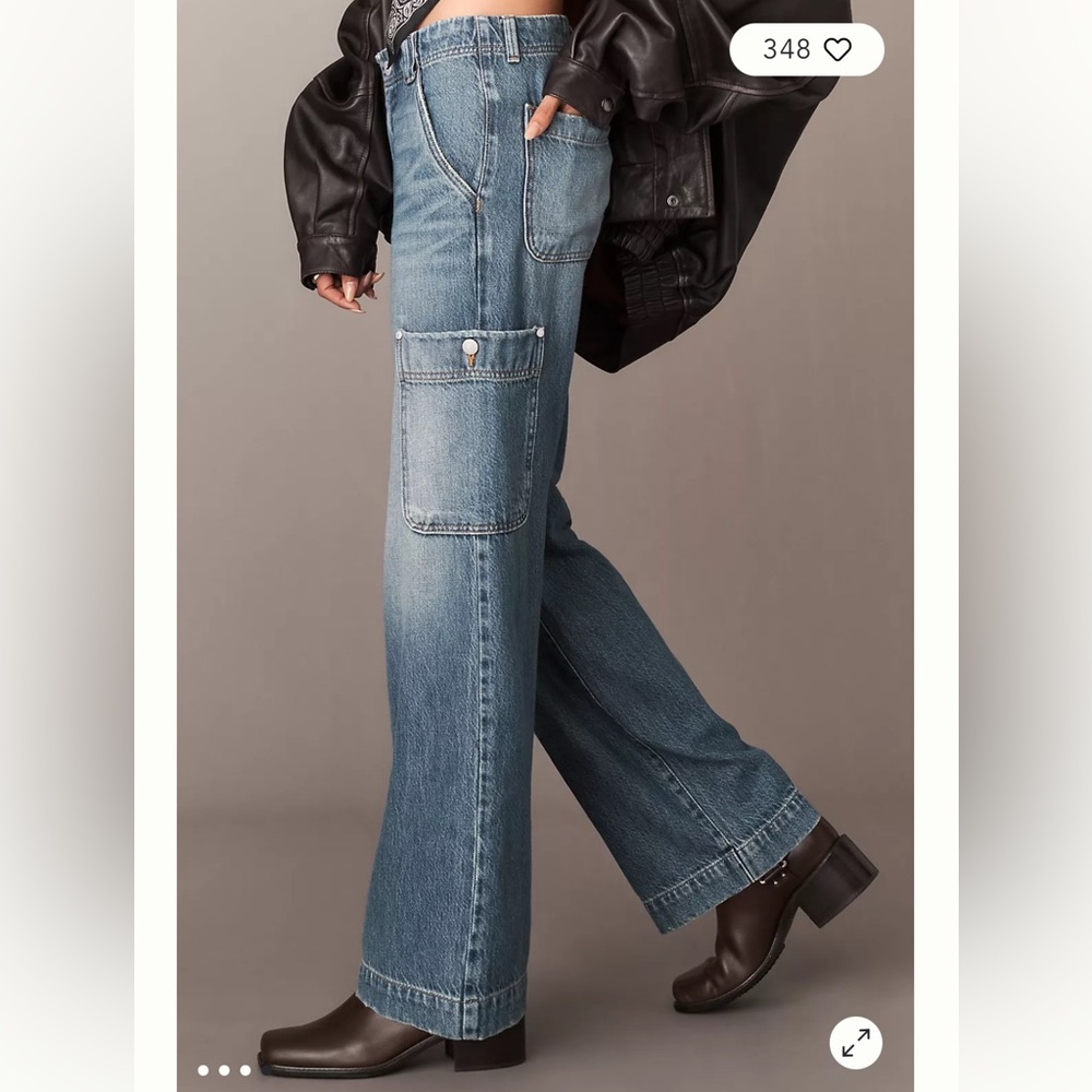 Pilcro Midrise Cargo Jeans Cabincore